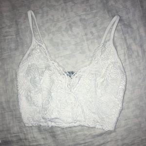 White lace detail bralette
